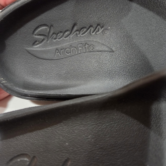 SCKECHERS Black Slide Sandals with Buckles - Picture 10 of 16